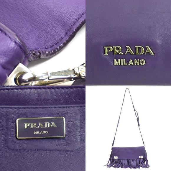 Prada PRADA Shoulder Bag Leather Purple Silver Women's w1263a - Picture 5 of 5